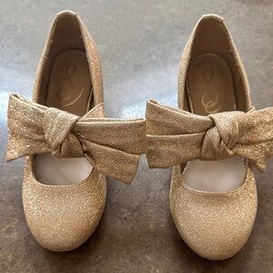 Sam Edelman Sparkling Gold Kids Dress Shoes with Bow